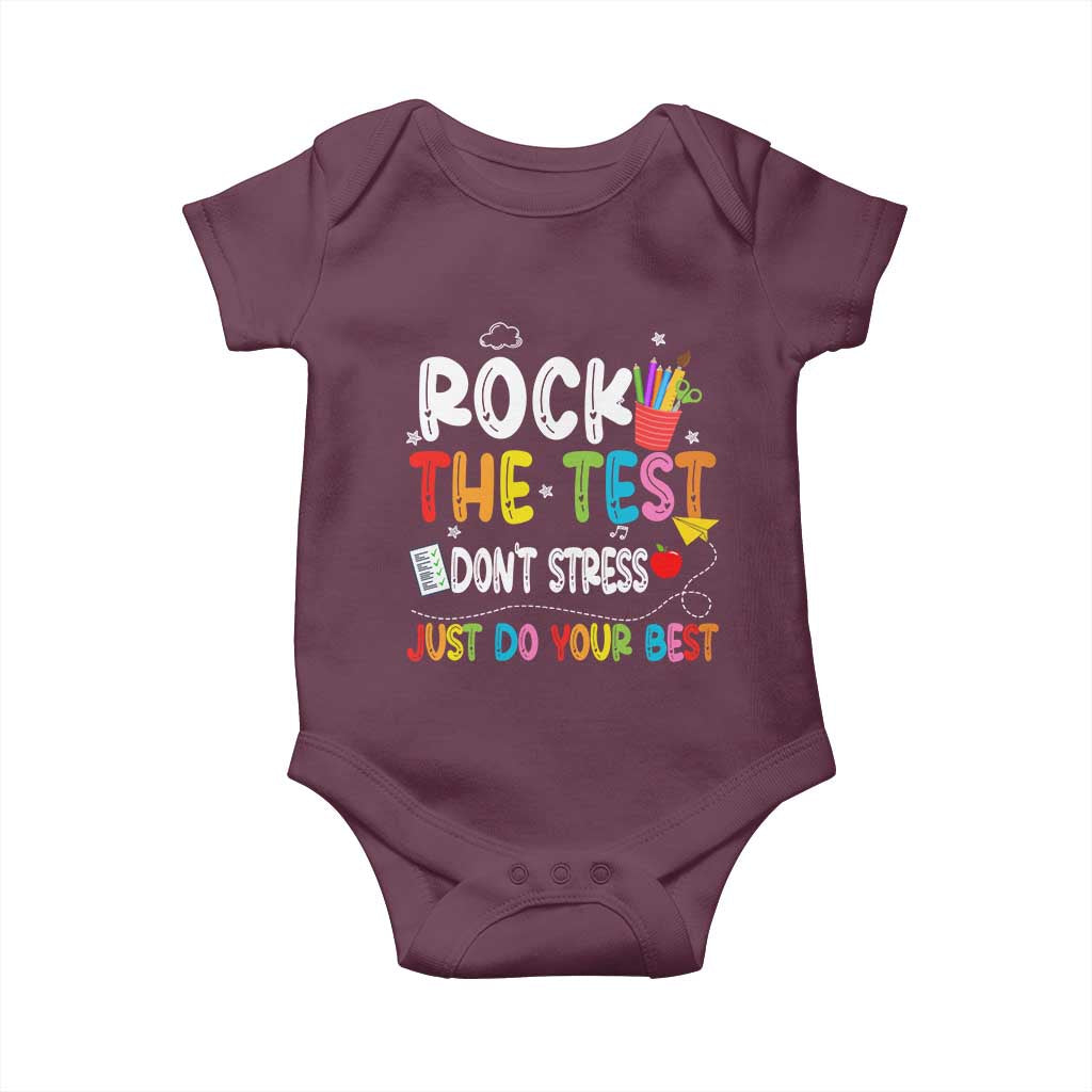 Rock The Test Day Baby Onesie Teacher Exam Testing Outfit Just Do Your Best