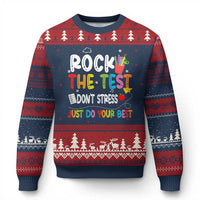 Rock The Test Day Ugly Christmas Sweater Teacher Exam Testing Outfit Just Do Your Best