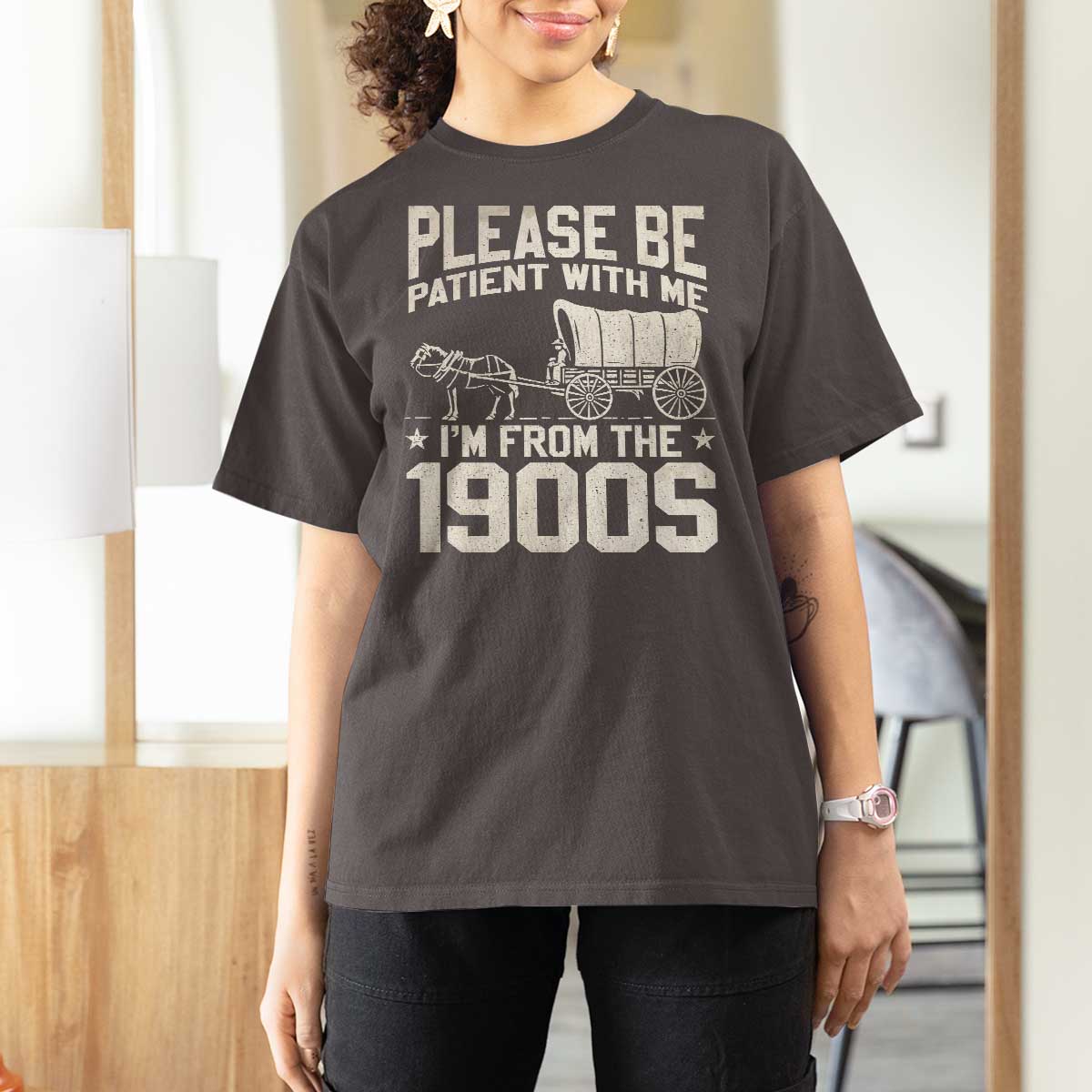 Please Be Patient I'm From the 1900s T Shirt For Women Funny Western Meme Vintage 90s Country