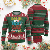 Bruh Test Day Ugly Christmas Sweater You Got This Testing Motivational Teacher