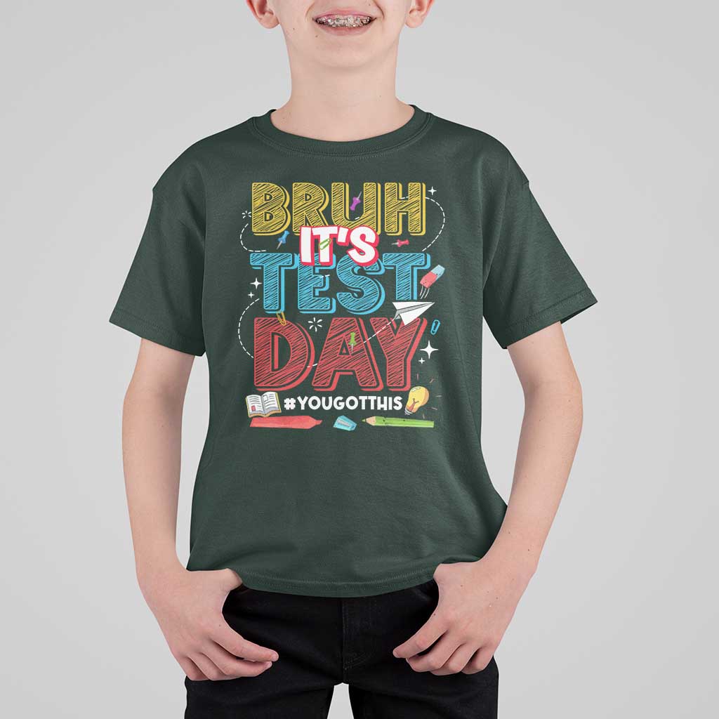 Bruh Test Day T Shirt For Kid You Got This Testing Motivational Teacher