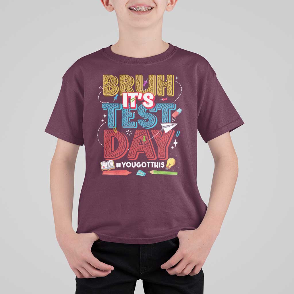 Bruh Test Day T Shirt For Kid You Got This Testing Motivational Teacher