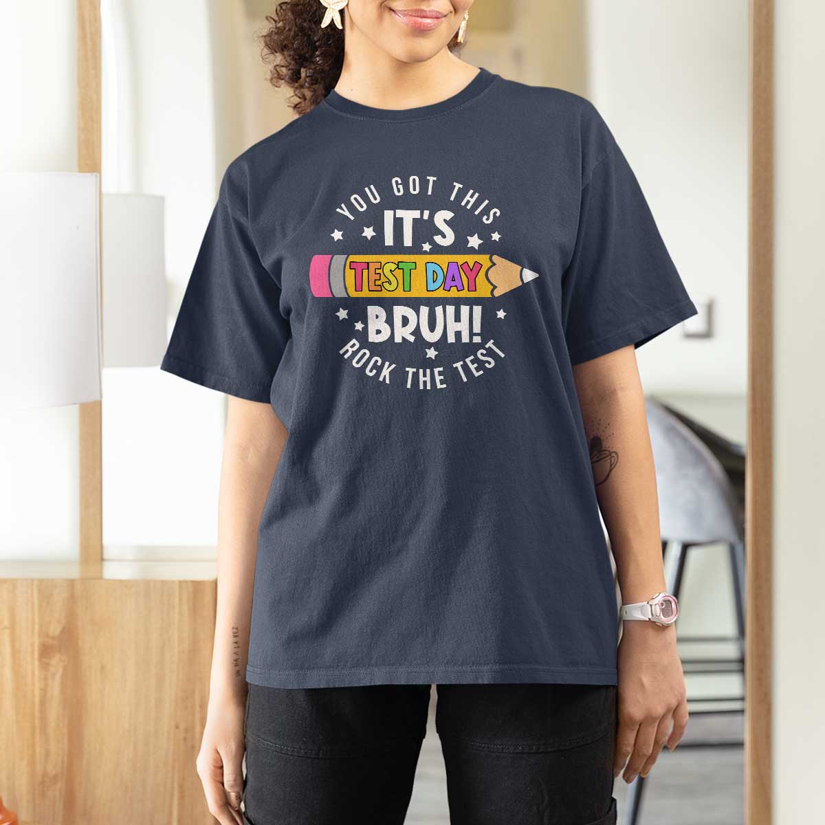 Test Day Bruh T Shirt For Women You Got This Rock The Test Teacher