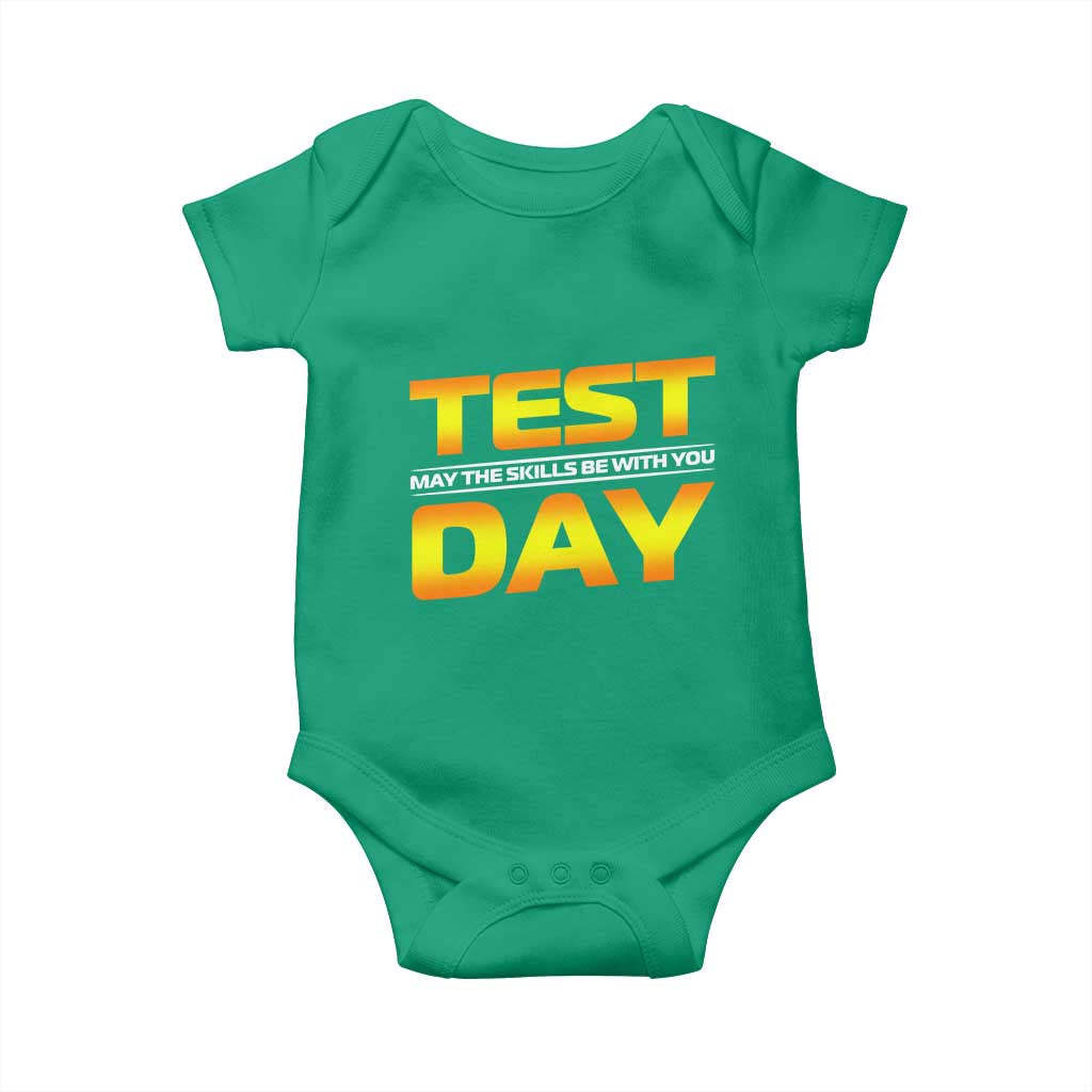 Funny Test Day Baby Onesie May The Skills Be With You Motivational Teacher