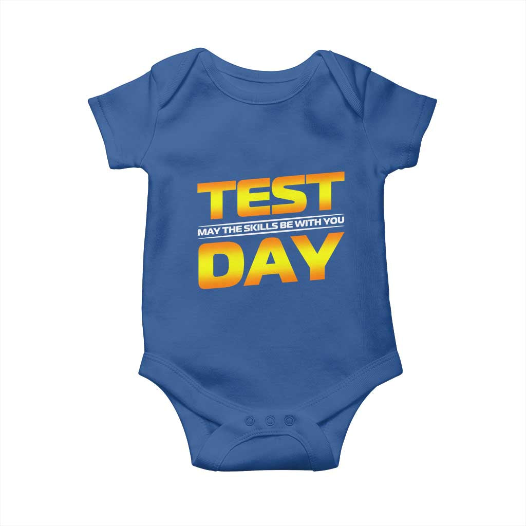 Funny Test Day Baby Onesie May The Skills Be With You Motivational Teacher