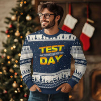 Funny Test Day Ugly Christmas Sweater May The Skills Be With You Motivational Teacher