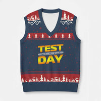 Funny Test Day V-Neck Knit Sweater Vest May The Skills Be With You Motivational Teacher