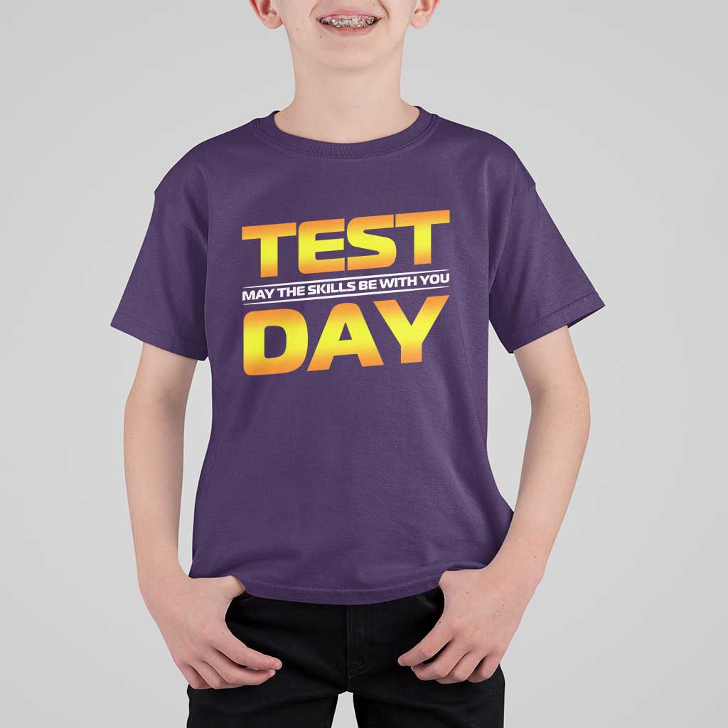 Funny Test Day T Shirt For Kid May The Skills Be With You Motivational Teacher