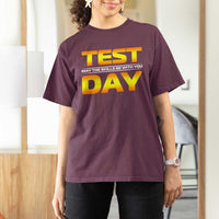 Funny Test Day T Shirt For Women May The Skills Be With You Motivational Teacher