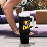 Funny Test Day Tumbler With Handle May The Skills Be With You Motivational Teacher