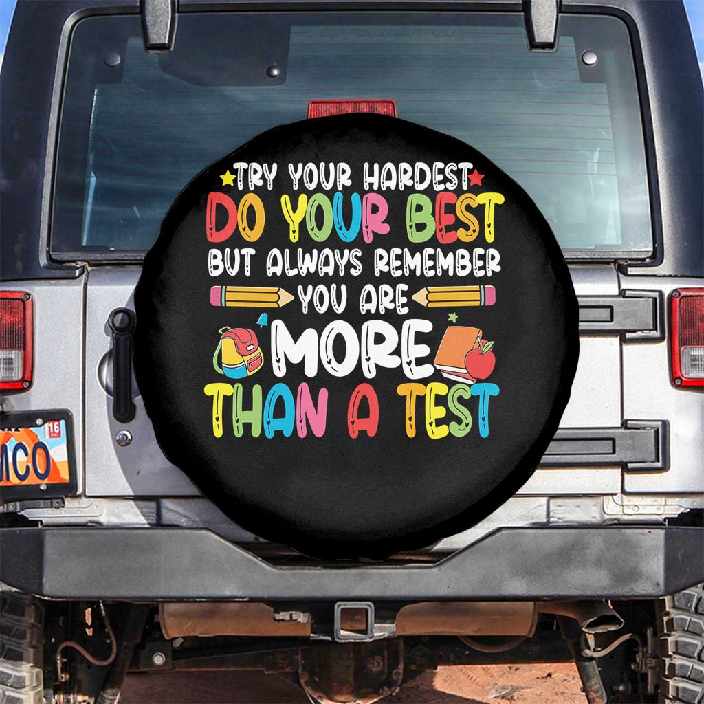 Testing Day Spare Tire Cover Try Your Hardest Teachers