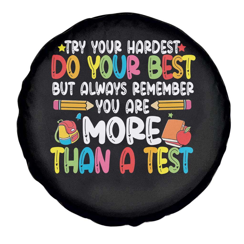 Testing Day Spare Tire Cover Try Your Hardest Teachers