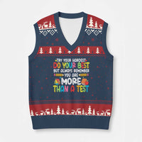 Testing Day V-Neck Knit Sweater Vest Try Your Hardest Teachers