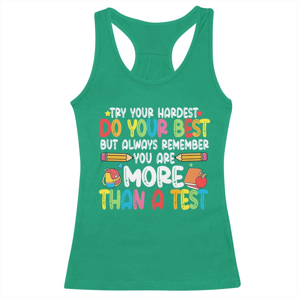 Testing Day Racerback Tank Top Try Your Hardest Teachers