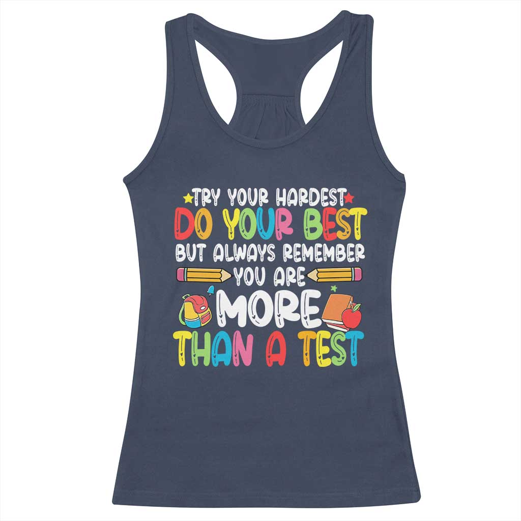 Testing Day Racerback Tank Top Try Your Hardest Teachers