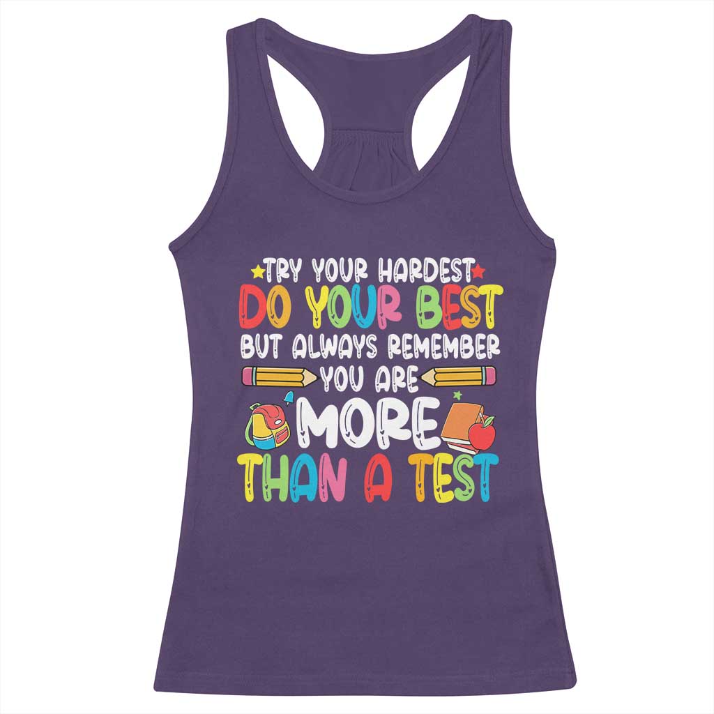 Testing Day Racerback Tank Top Try Your Hardest Teachers