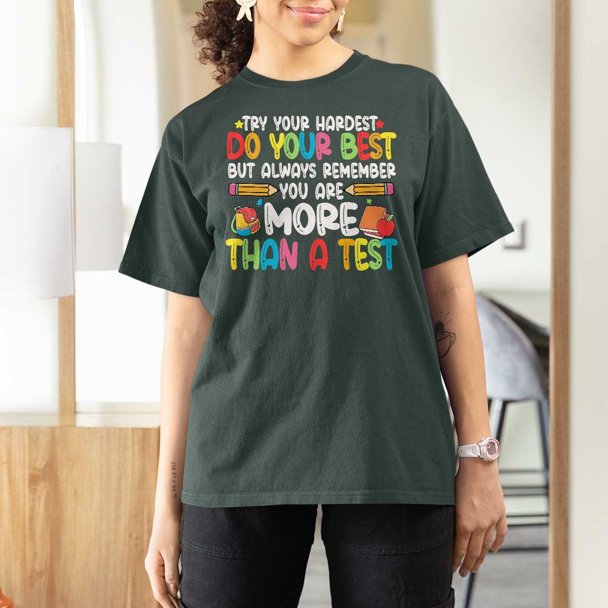Testing Day T Shirt For Women Try Your Hardest Teachers