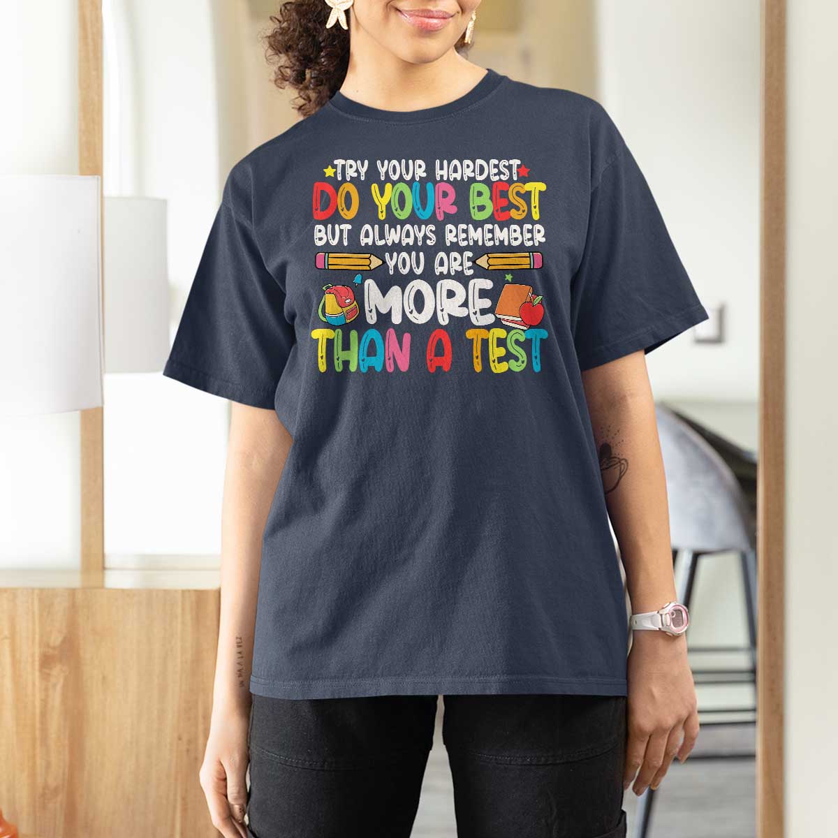 Testing Day T Shirt For Women Try Your Hardest Teachers
