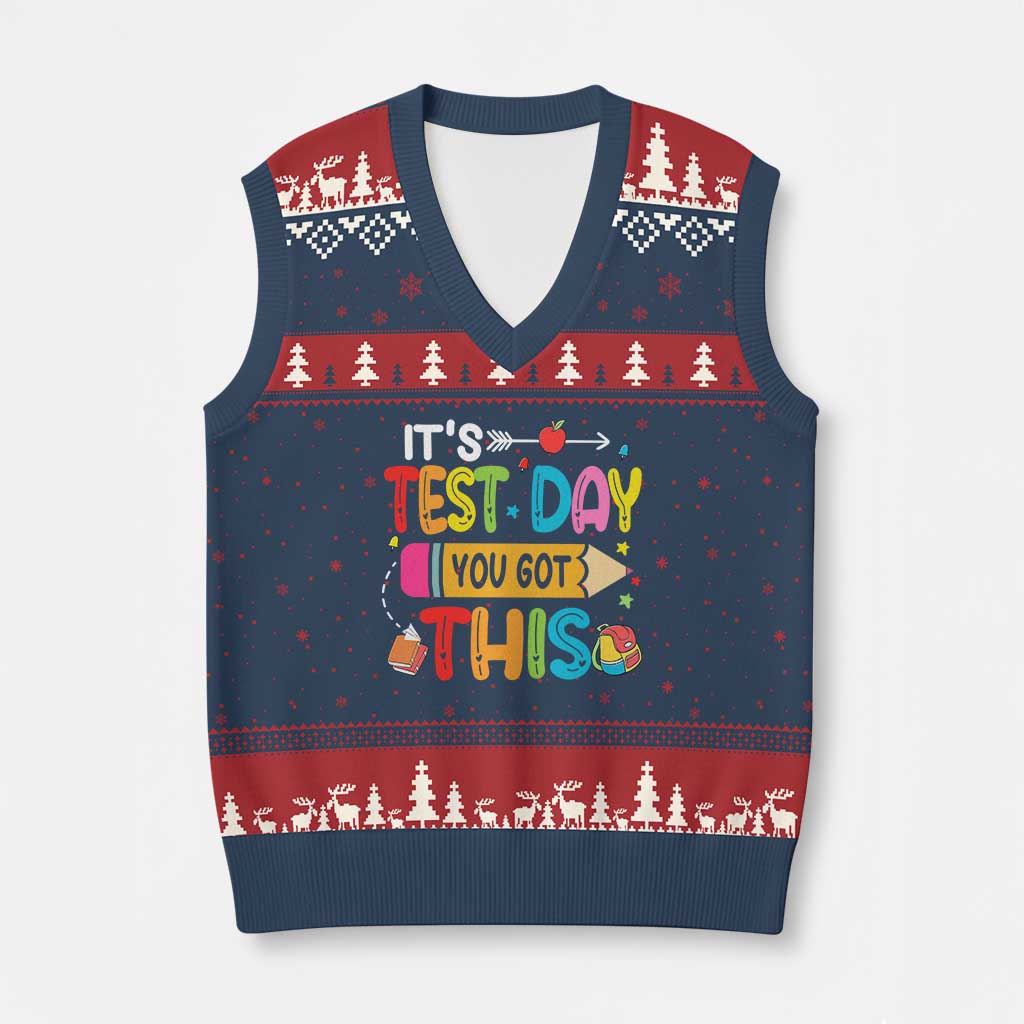 Test Day You Got This V-Neck Knit Sweater Vest