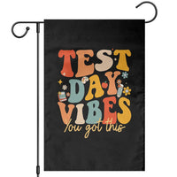 Test Day Vibes Garden Flag Teacher Groovy Testing Day Exam