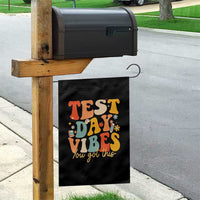 Test Day Vibes Garden Flag Teacher Groovy Testing Day Exam