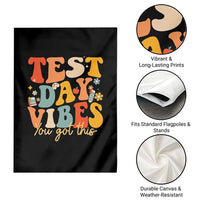 Test Day Vibes Garden Flag Teacher Groovy Testing Day Exam