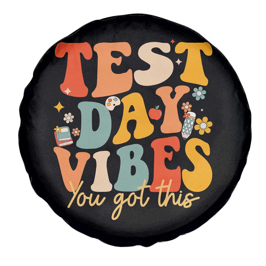 Test Day Vibes Spare Tire Cover Teacher Groovy Testing Day Exam