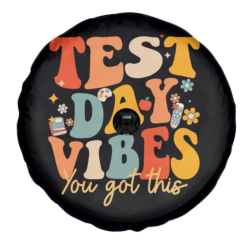 Test Day Vibes Spare Tire Cover Teacher Groovy Testing Day Exam