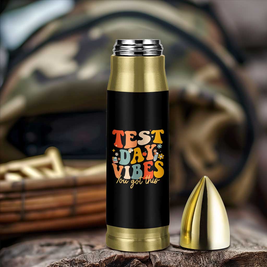 Test Day Vibes Bullet Tumbler Teacher Groovy Testing Day Exam