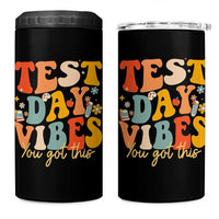 Test Day Vibes 4 in 1 Can Cooler Tumbler Teacher Groovy Testing Day Exam