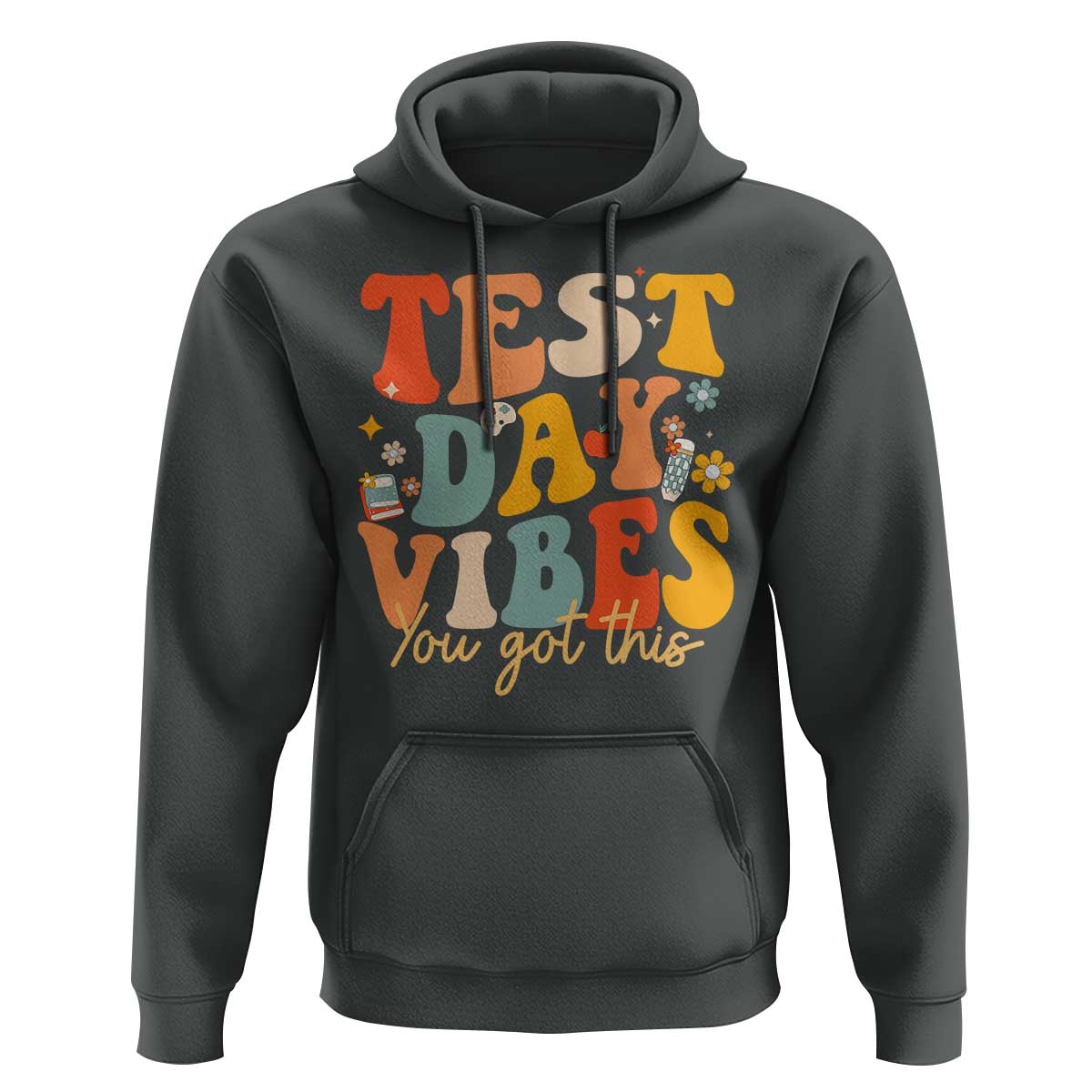 Test Day Vibes Hoodie Teacher Groovy Testing Day Exam