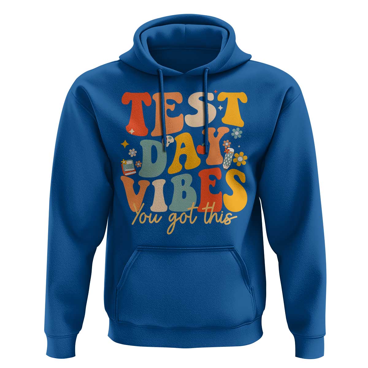 Test Day Vibes Hoodie Teacher Groovy Testing Day Exam