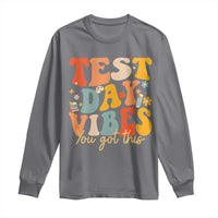 Test Day Vibes Long Sleeve Shirt Teacher Groovy Testing Day Exam