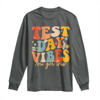 Test Day Vibes Long Sleeve Shirt Teacher Groovy Testing Day Exam