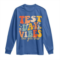 Test Day Vibes Long Sleeve Shirt Teacher Groovy Testing Day Exam
