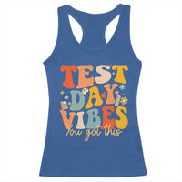 Test Day Vibes Racerback Tank Top Teacher Groovy Testing Day Exam