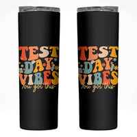 Test Day Vibes Skinny Tumbler Teacher Groovy Testing Day Exam