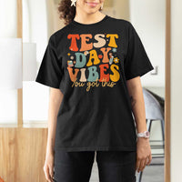 Test Day Vibes T Shirt For Women Teacher Groovy Testing Day Exam