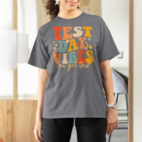 Test Day Vibes T Shirt For Women Teacher Groovy Testing Day Exam