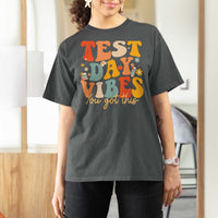 Test Day Vibes T Shirt For Women Teacher Groovy Testing Day Exam