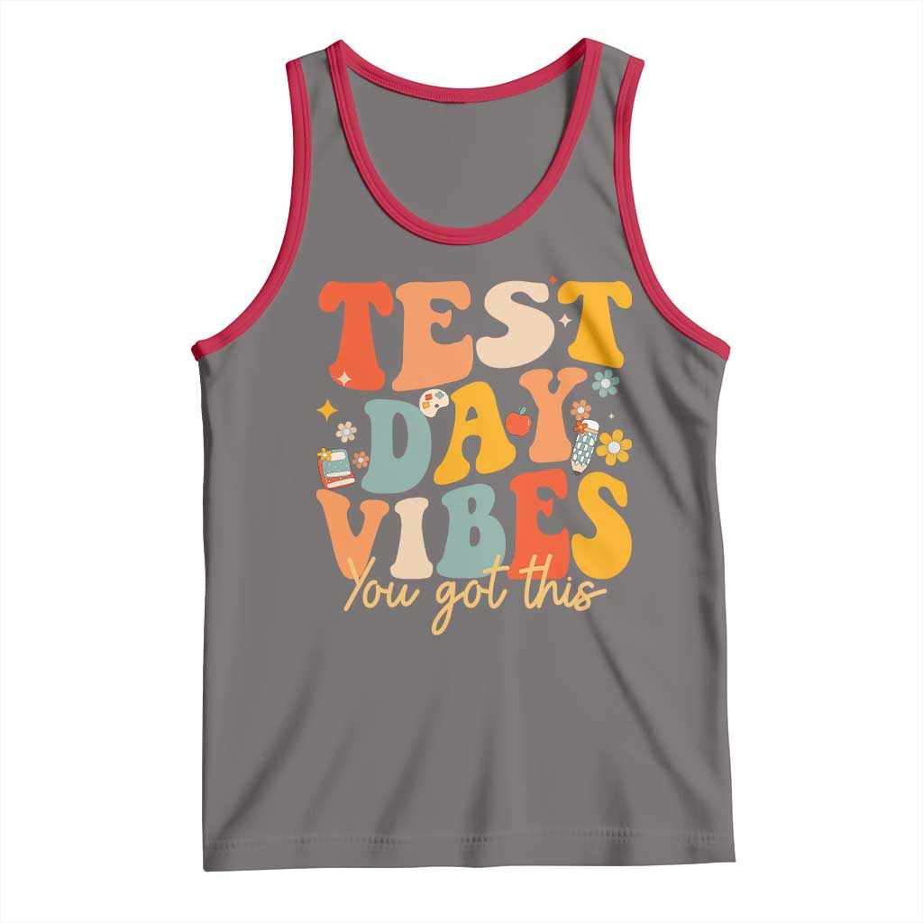 Test Day Vibes Tank Top Teacher Groovy Testing Day Exam