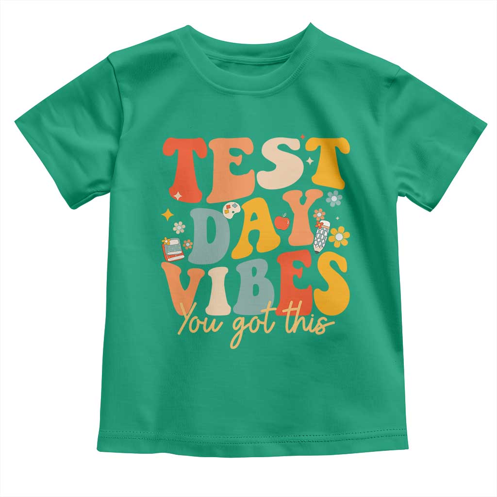 Test Day Vibes Toddler T Shirt Teacher Groovy Testing Day Exam
