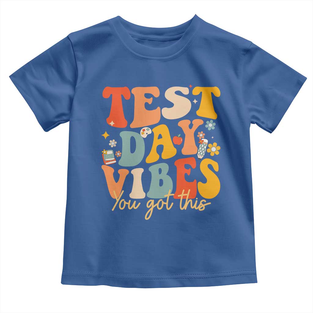 Test Day Vibes Toddler T Shirt Teacher Groovy Testing Day Exam