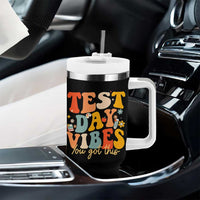 Test Day Vibes Tumbler With Handle Teacher Groovy Testing Day Exam