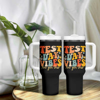 Test Day Vibes Tumbler With Handle Teacher Groovy Testing Day Exam