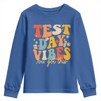 Test Day Vibes Youth Sweatshirt Teacher Groovy Testing Day Exam