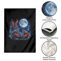 Three Crawfish Moon Garden Flag Lobster Howling To The Moon Vintage Moon Animals
