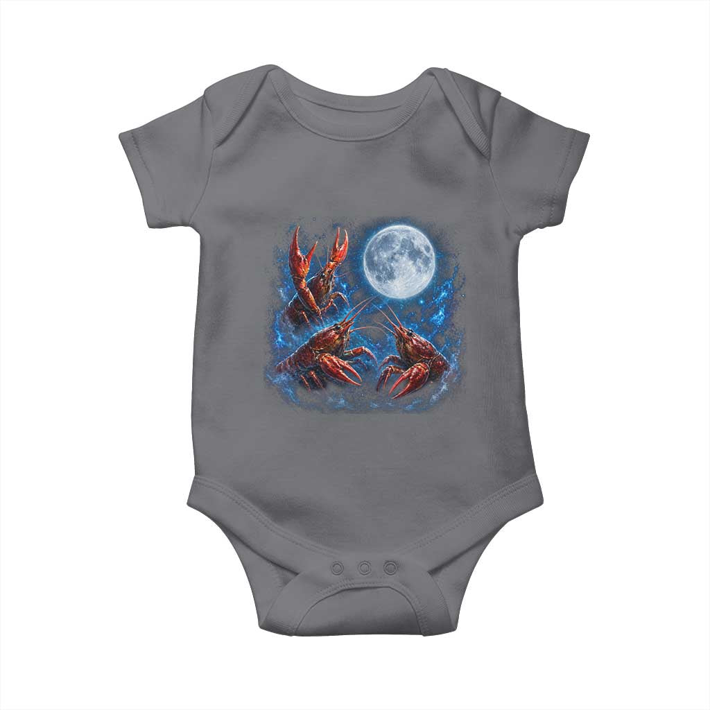 Three Crawfish Moon Baby Onesie Lobster Howling To The Moon Vintage Moon Animals