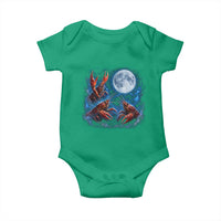 Three Crawfish Moon Baby Onesie Lobster Howling To The Moon Vintage Moon Animals
