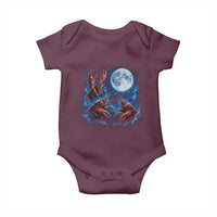 Three Crawfish Moon Baby Onesie Lobster Howling To The Moon Vintage Moon Animals